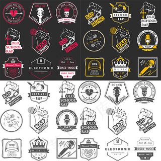 潮流音乐标签,免抠元素