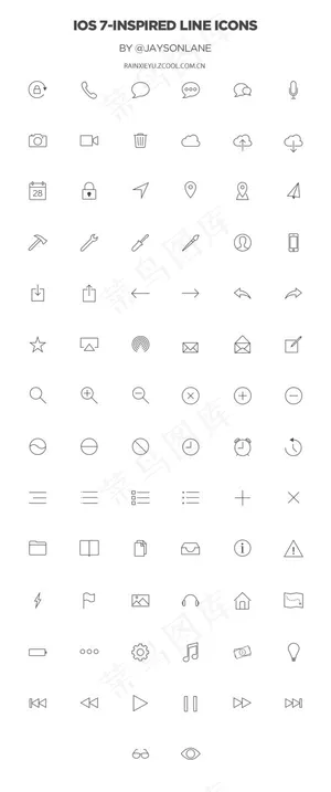 iOS7风格图标,免抠元素