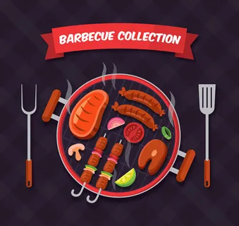 烧烤炉里的食物