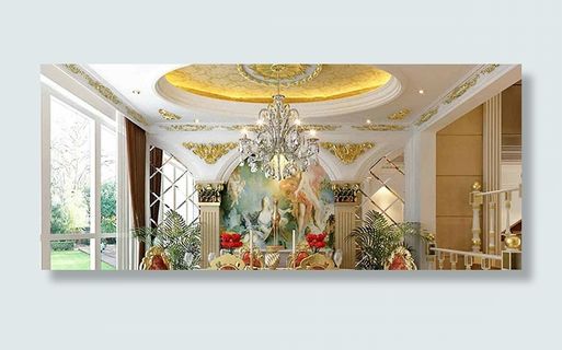 欧式背景墙模型