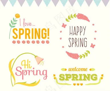 春季艺术字矢量