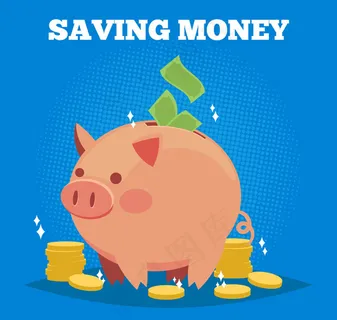 小猪储蓄罐矢量