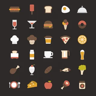 复古食品图标,免抠元素