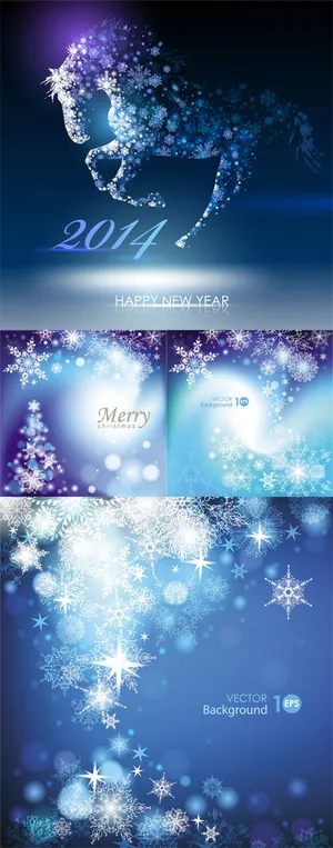 唯美圣诞马型雪花