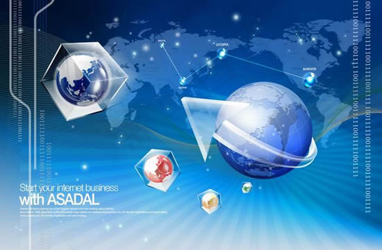 未来科技商务信息,背景元素