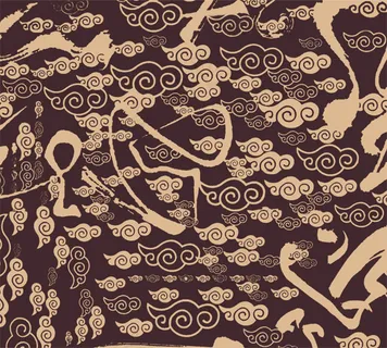 褐色祥云底纹