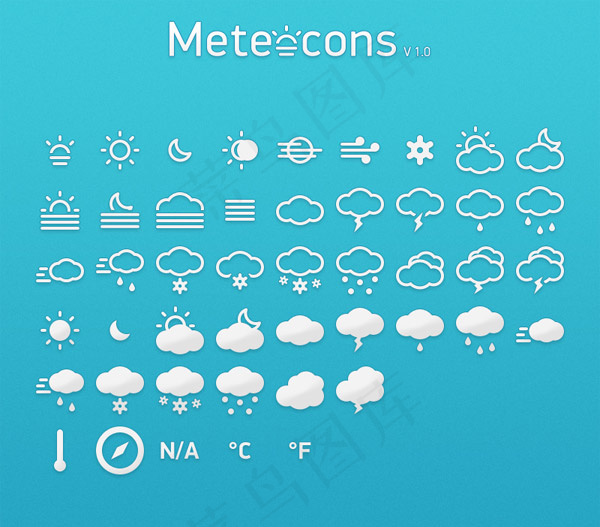 天气预报图标,免抠元素psd模版下载