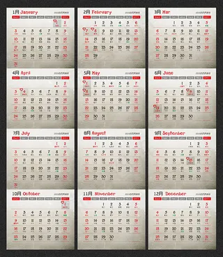 复古怀旧2016日历