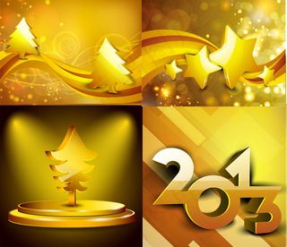 金色圣诞新年