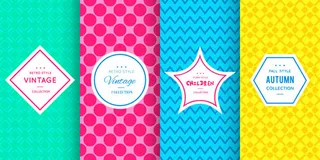 多彩无缝底纹矢量