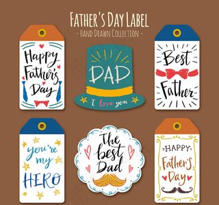 父亲节吊牌矢量