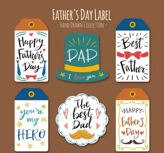 父亲节吊牌矢量