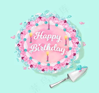 彩色花朵生日蛋糕 彩色花朵生日蛋糕