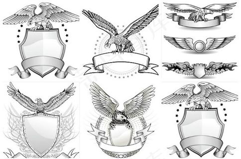 线条老鹰徽章