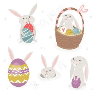 复活节板牙兔子