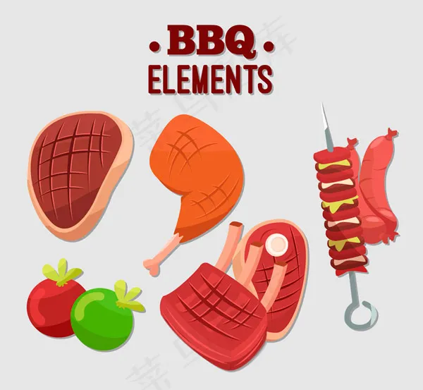 创意烧烤食物ai矢量模版下载
