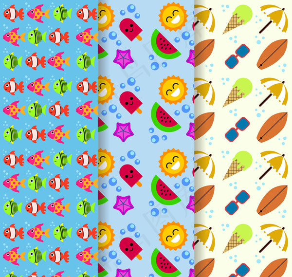 度假元素无缝背景