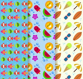 度假元素无缝背景