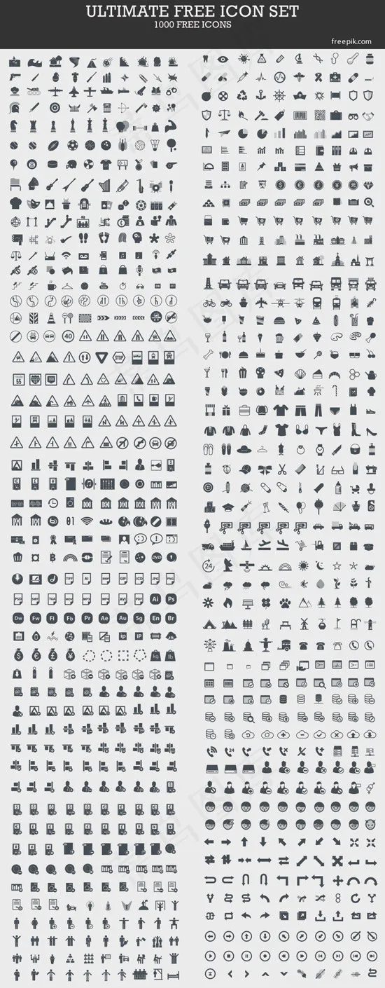 图标集合矢量eps,ai矢量模版下载