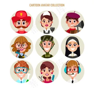 卡通职业人物头像