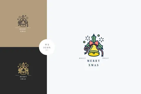 圣诞铃铛图标矢量,免抠元素