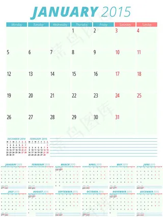 2015年日历