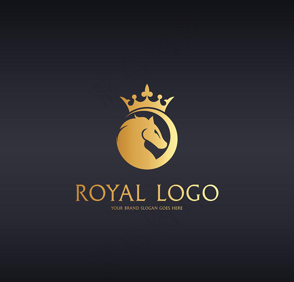 金色皇冠马头logoeps,ai矢量模版下载