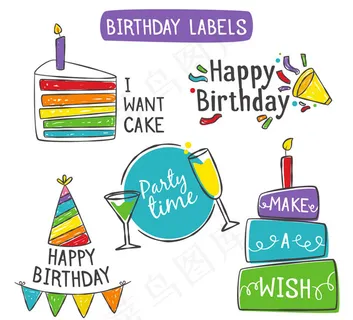 手绘生日标签