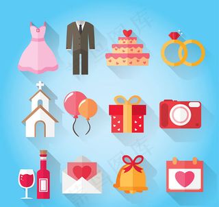 西式婚礼图标,免抠元素