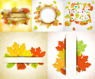 多彩秋叶矢量 多彩秋叶矢量