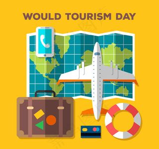 环球旅行元素矢量