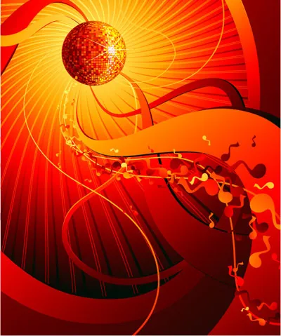 潮流disco音乐元ai矢量模版下载