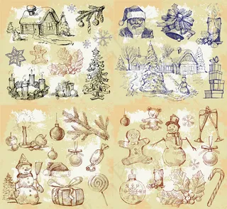 手绘圣诞节元素