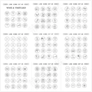 线性图标矢量,免抠元素