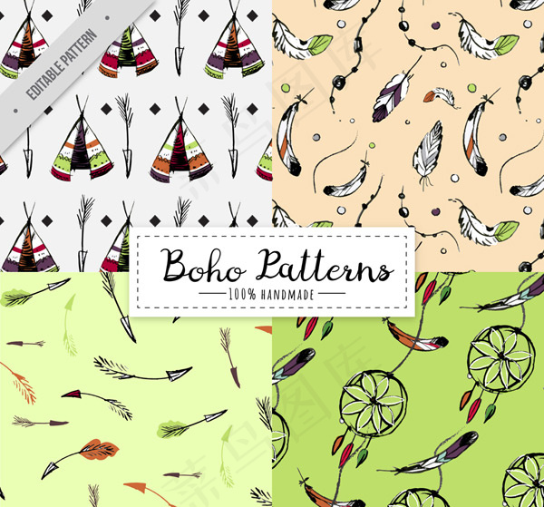 波西米亚无缝背景