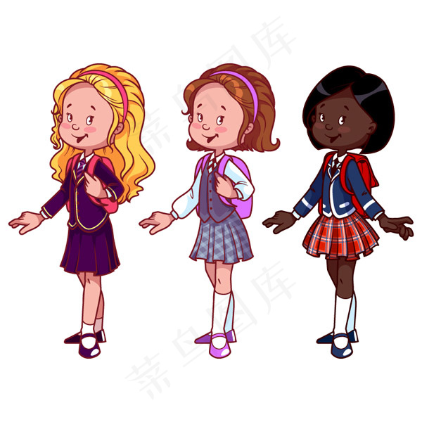 卡通女学生矢量eps,ai矢量模版下载