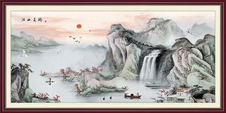 水墨江山挂画