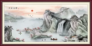 水墨江山挂画