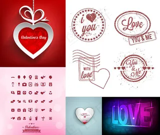 情人节心形图标,免抠元素