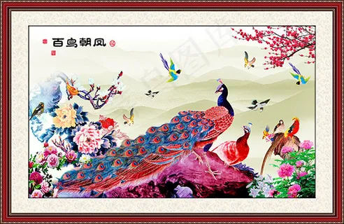 百鸟朝凤挂画