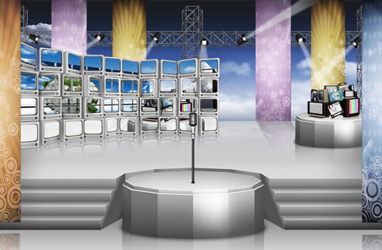 现代科技展览,背景元素