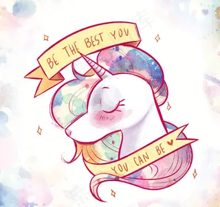 闭眼睛的独角兽