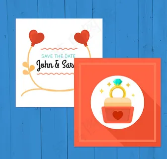 婚礼邀请卡矢量