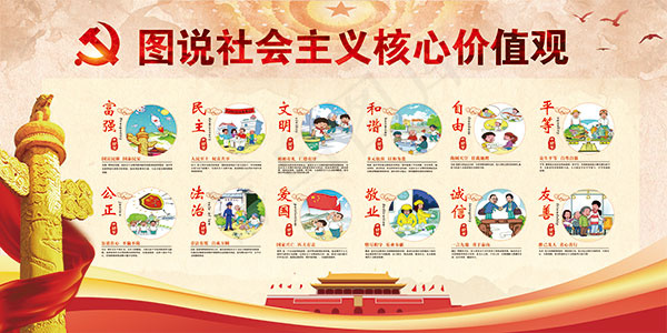 图说核心价值观(7087X3543(DPI:300))psd模版下载
