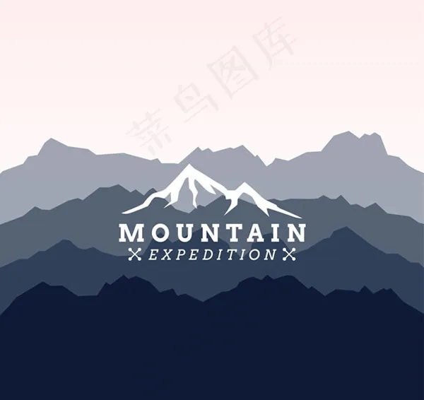创意山脉剪影ai矢量模版下载