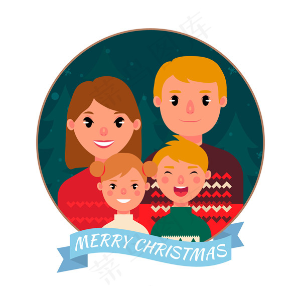 圣诞节一家四口