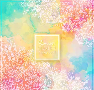 彩色夏日花卉背景