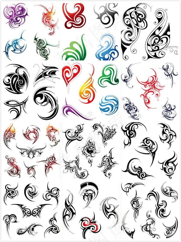 时尚彩色花纹eps,ai矢量模版下载