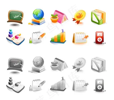 教育学习图标,免抠元素 教育学习图标,免抠元素