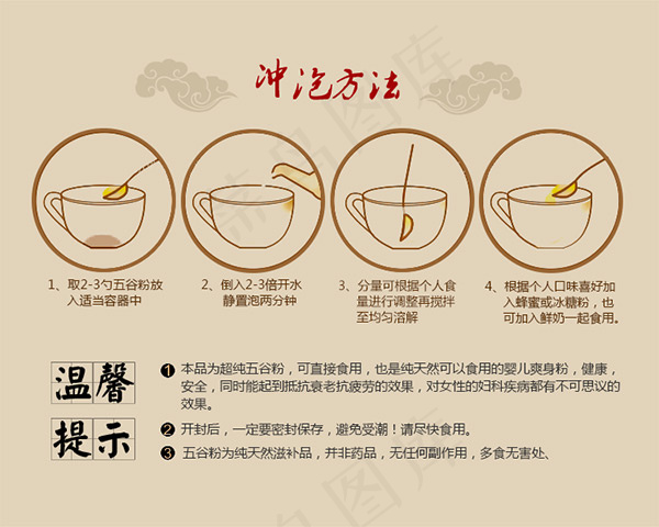粉粉冲泡方法psd模版下载